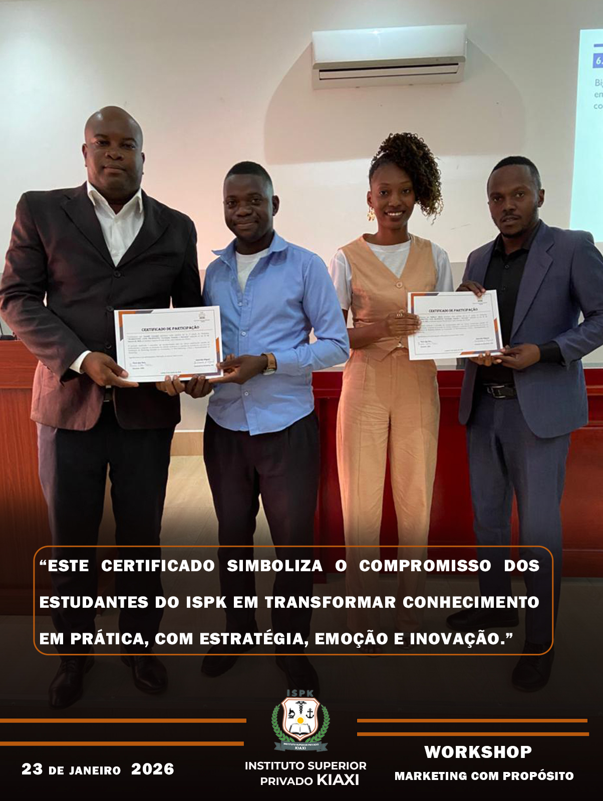 Workshop “Marketing com Propósito” sob o lema “Estratégia, Emoção e Inovação”  23 de Janeiro de 2026