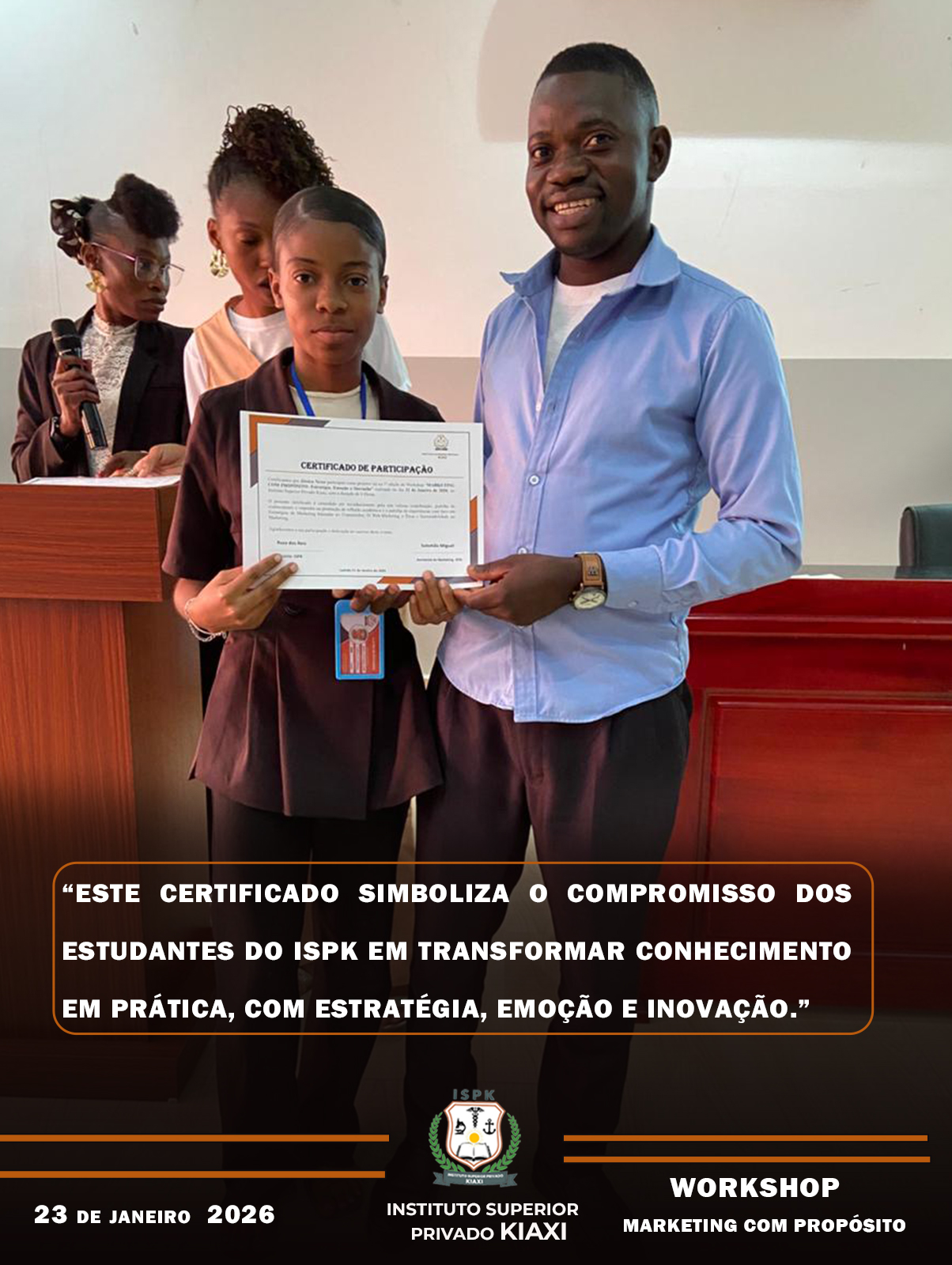 Workshop “Marketing com Propósito” sob o lema “Estratégia, Emoção e Inovação”  23 de Janeiro de 2026